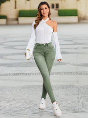 Women's High Stretch Denim Jeans Solid Color All-Season Comfortable Flattering Fit