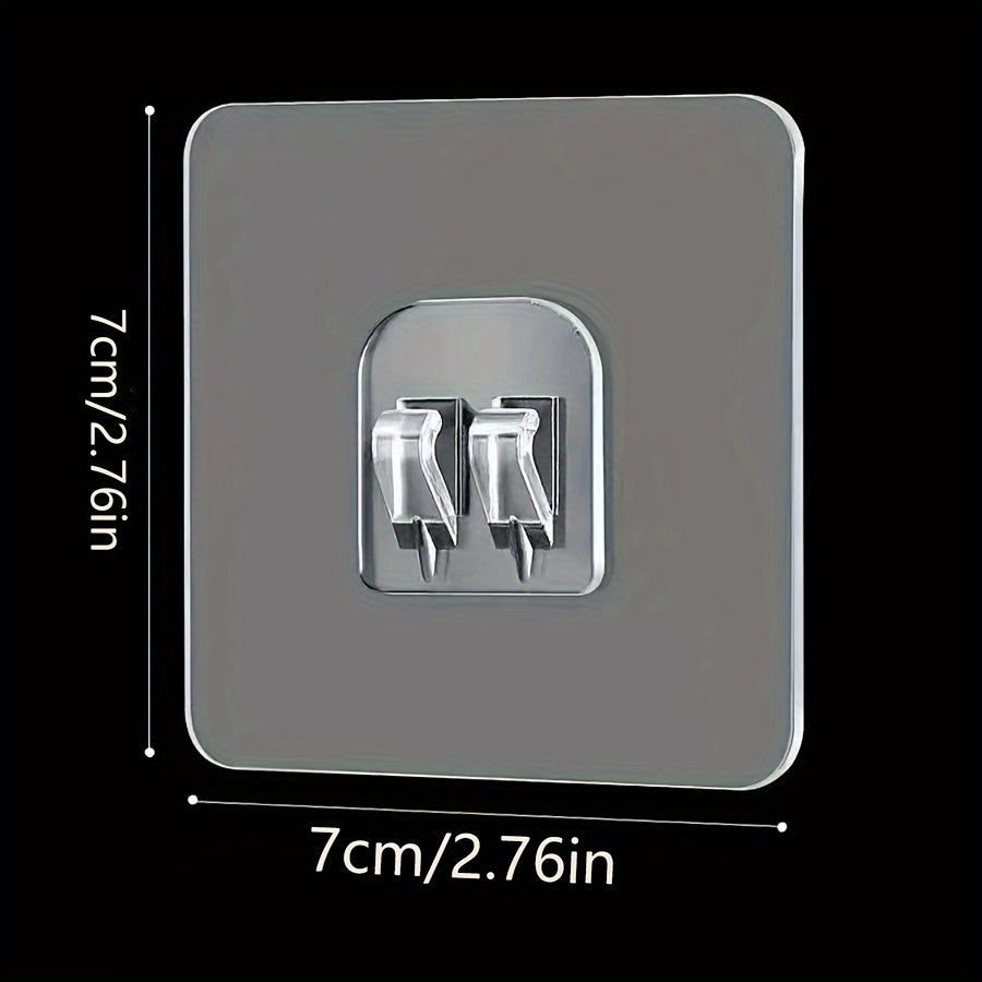 Juego de 10 ganchos adhesivos transparentes para estantes de cocina y baño