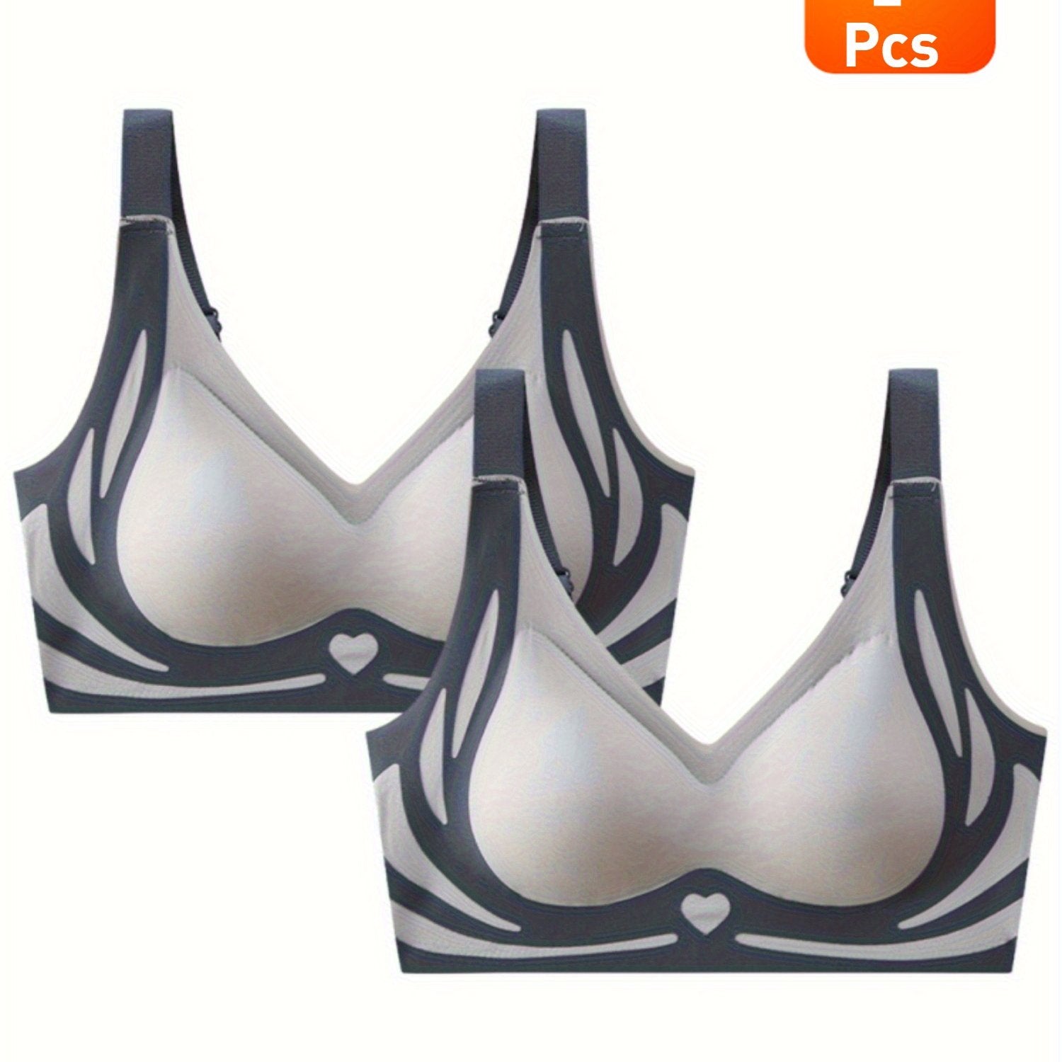 Women's Lace Wireless Bra Set Full Coverage Plus Size Comfortable