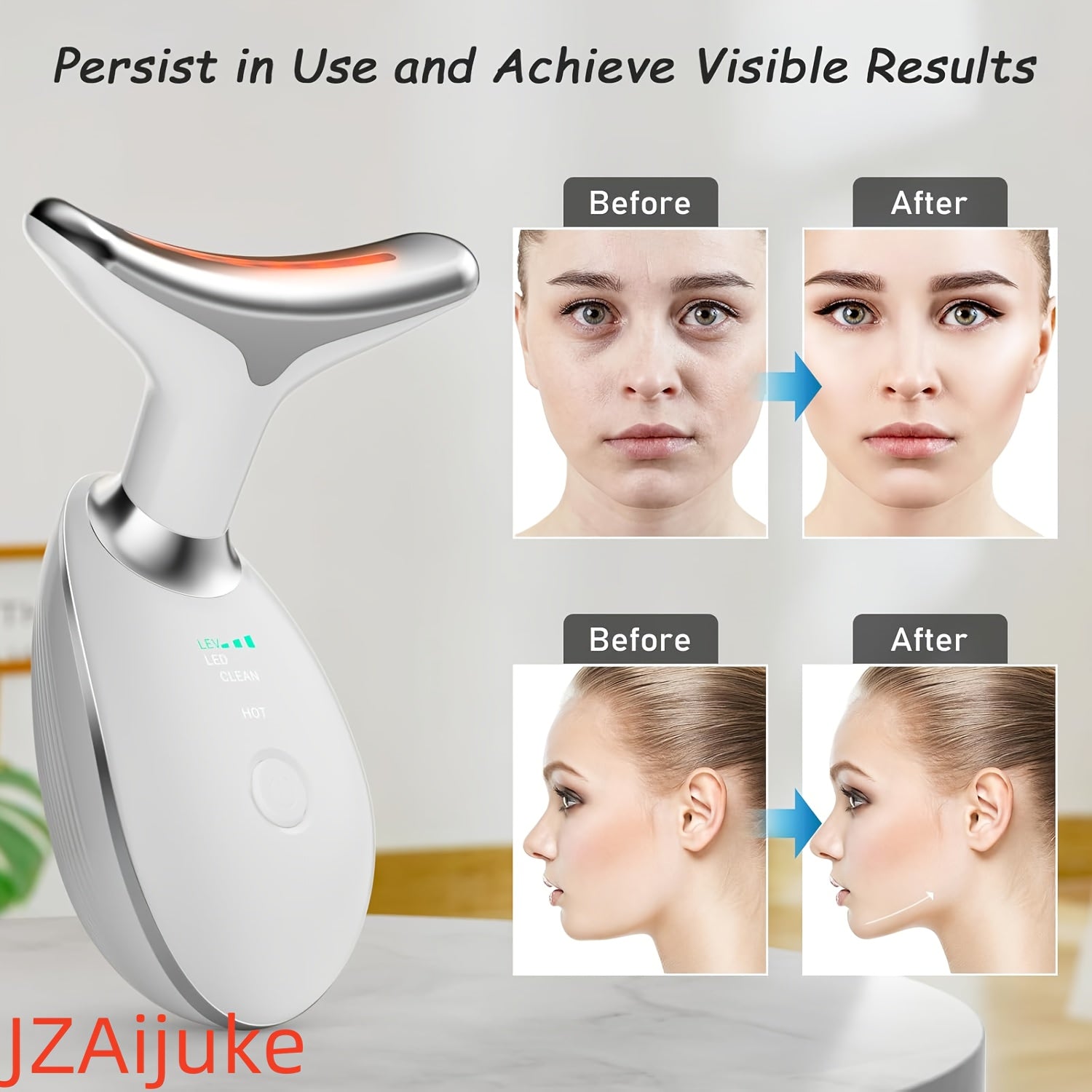 Facial and Neck Massager USB Rechargeable 500mAh Lithium Battery Skin Elasticity Wrinkle Reduction