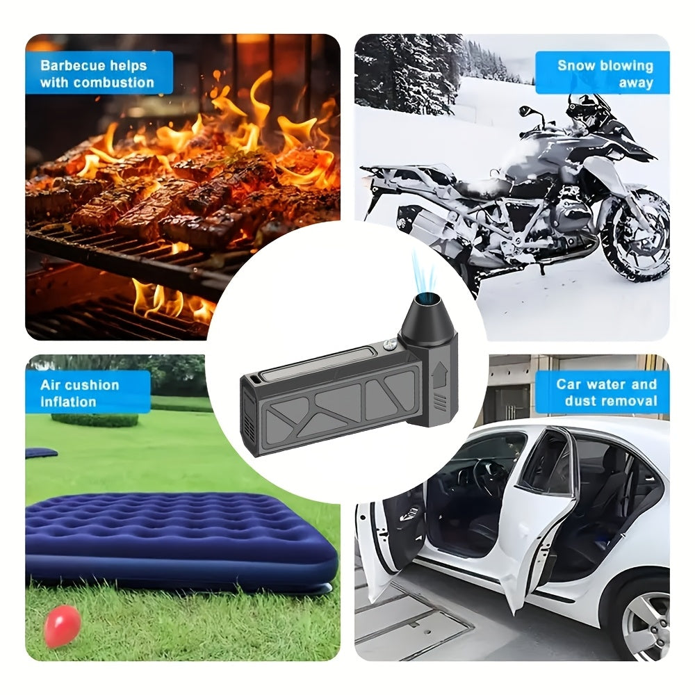 130,000 RPM Portable Turbo Jet Blower Fan Rechargeable USB Compact Lightweight for Car Cleaning Camping