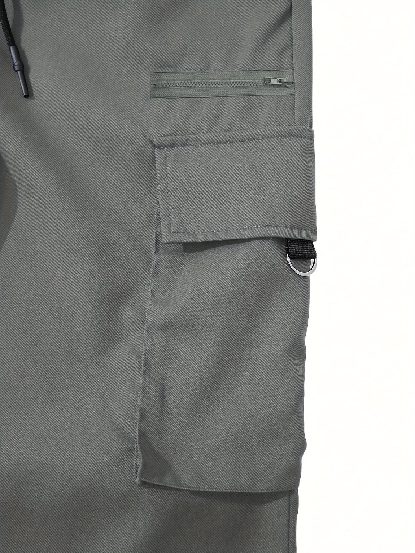 Men's Cargo Pants with Multiple Pockets Drawstring Waist Solid Polyester All-Season Street Style