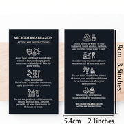 Juego de 50 tarjetas de instrucciones de cuidado posterior a la microdermoabrasión duraderas para tratamientos de cuidado de la piel y belleza