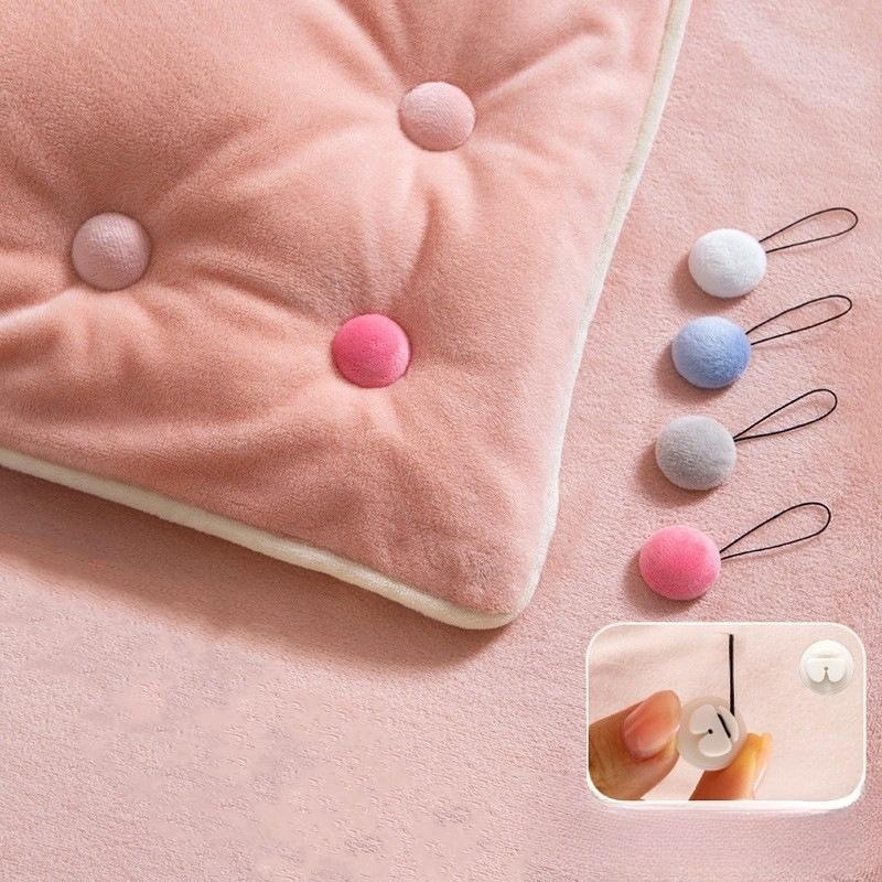 Grey Double-Sided Velvet Bedding Fasteners No-Pin Comforter Clips Non-Slip