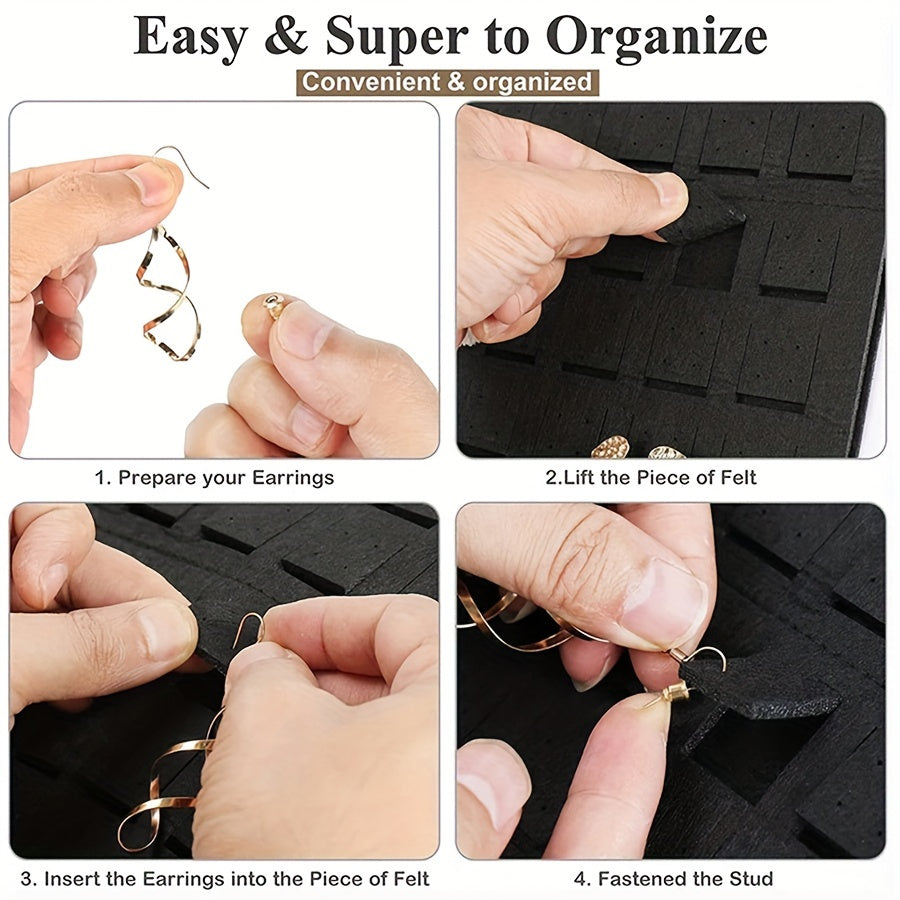 Подвесной органайзер для украшений из фетра для серег и ожерелий, стильное домашнее украшение