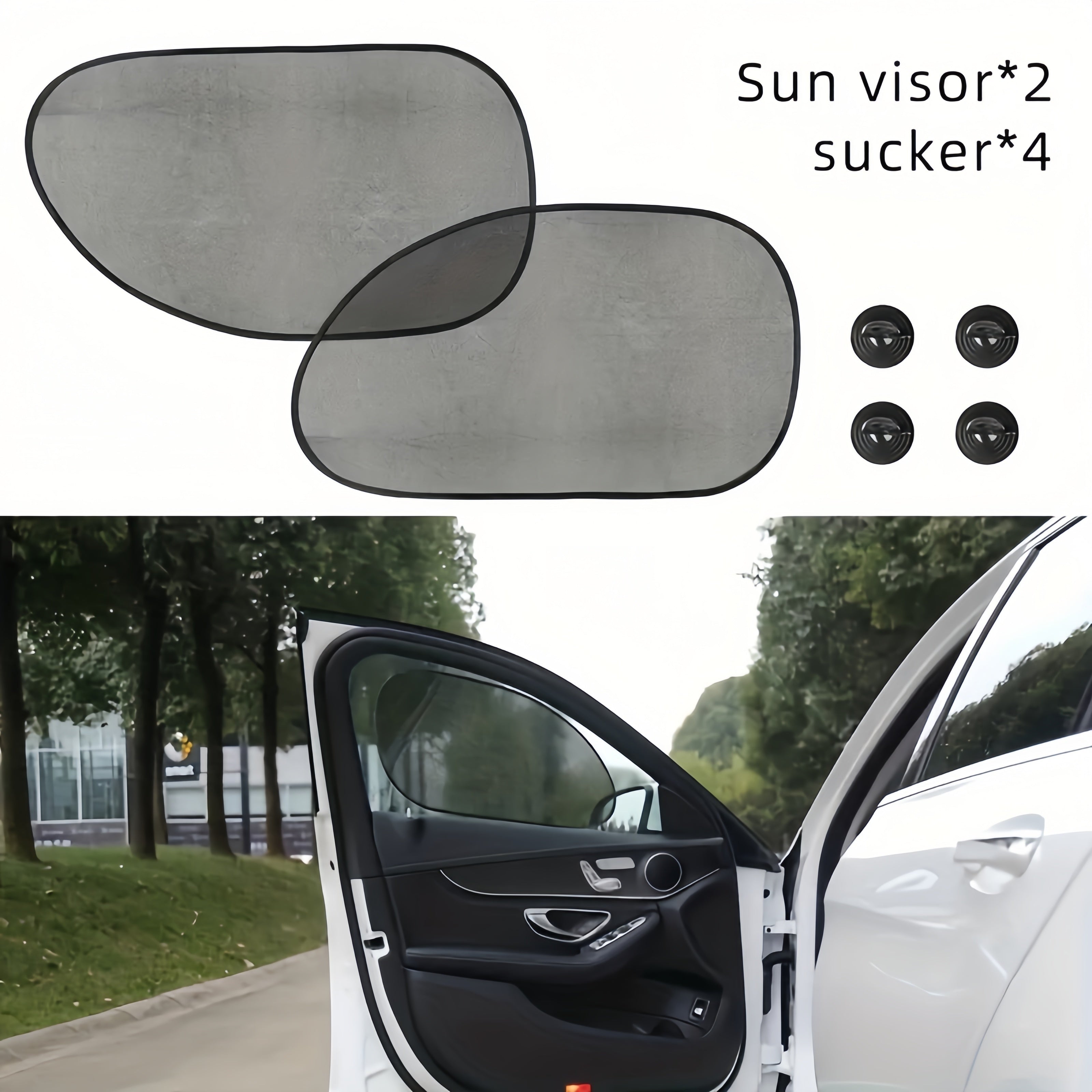 2 piezas de parasoles para coche protección UV reducción de deslumbramiento cortinas para ventanas
