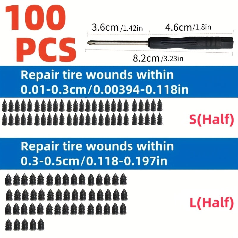 10/30 Pcs Synthetic Rubber Tire Repair Nails Universal Puncture Fixing Tools
