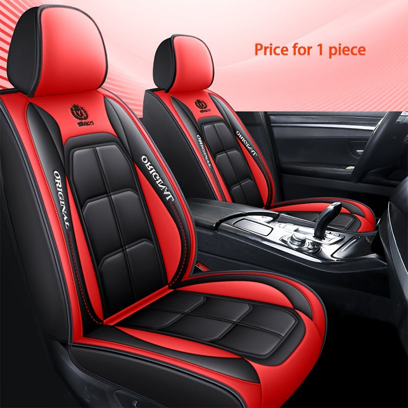 Car Seat Cover Leather Front Cushions for Sedan SUV Truck All-Season Red Black