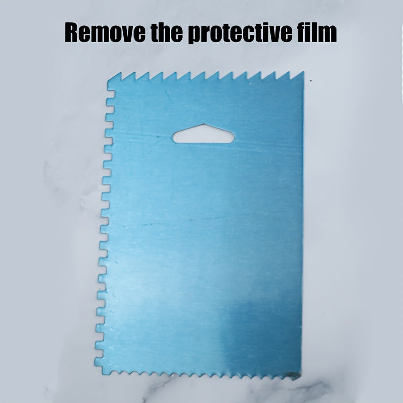 Stainless Steel Cake Scraper 4-Side Baking Tool for Smooth Finish Kitchen Accessory