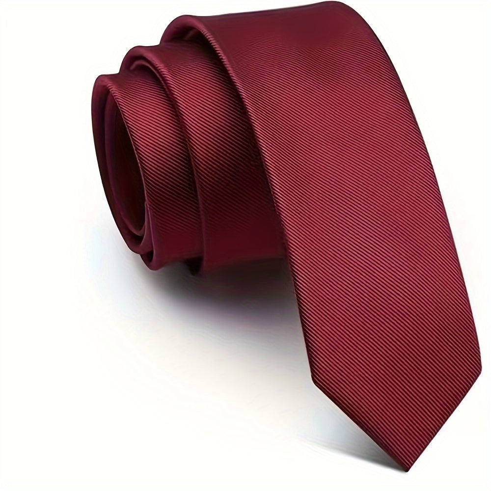 Narrow Solid Color Tie for Men, 6cm Wide, Suitable for Formal Occasions