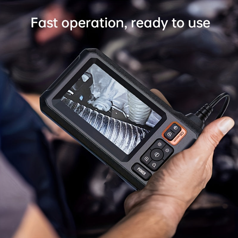 8mm Digital Borescope with 4.3 Inch IPS Display and 8 LED Lights for Auto Repair Plumbing Inspection