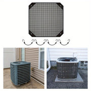 Black Oxford Cloth Air Conditioner Cover for External Units 81cmx81cm Mesh Protection