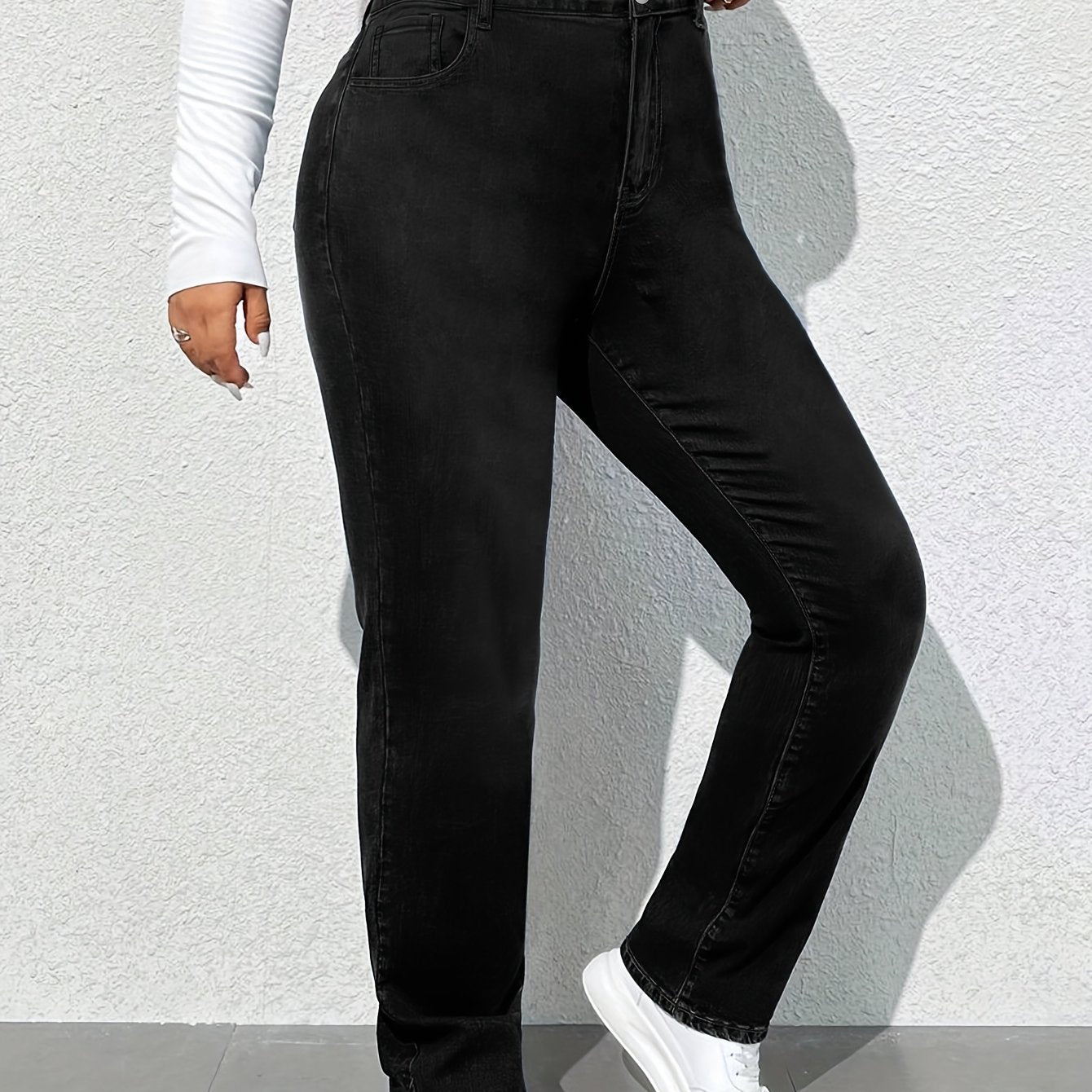 Women's Stretch Straight Leg Jeans Casual Denim Pants