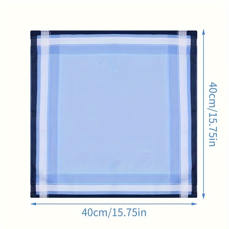 Set of 12 Men's Cotton Handkerchiefs Pocket Squares with Plaid Design