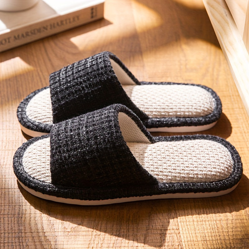 Women's Casual Linen Open Toe Indoor Slippers