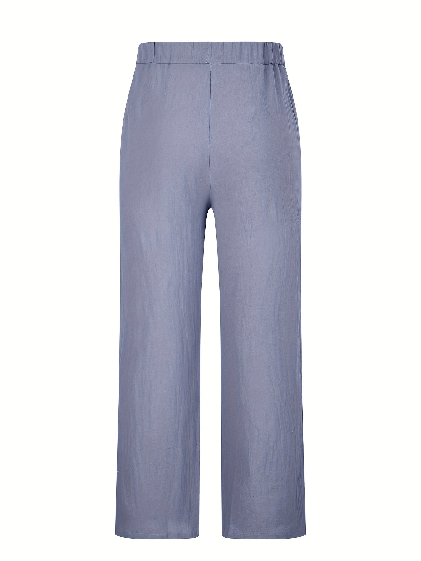 Pantalones casuales de algodón para hombre de color sólido, corte regular, primavera, verano, otoño, grande