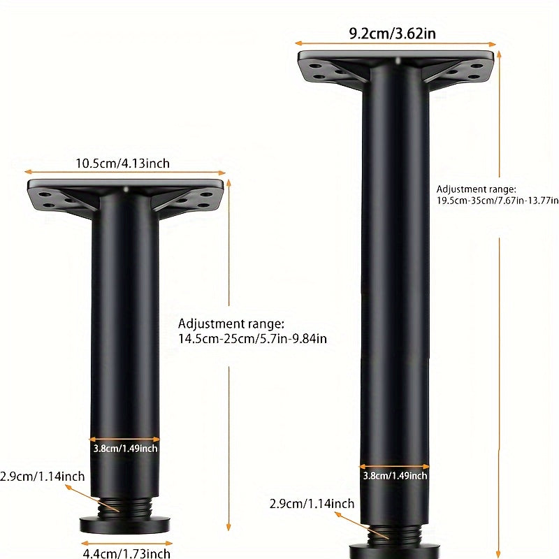 Регулируемые опорные ножки для каркаса кровати - комплект из 1 шт., прочная центральная опорная ножка с прочными стальными ножками для двуспальной кровати, дивана или стола