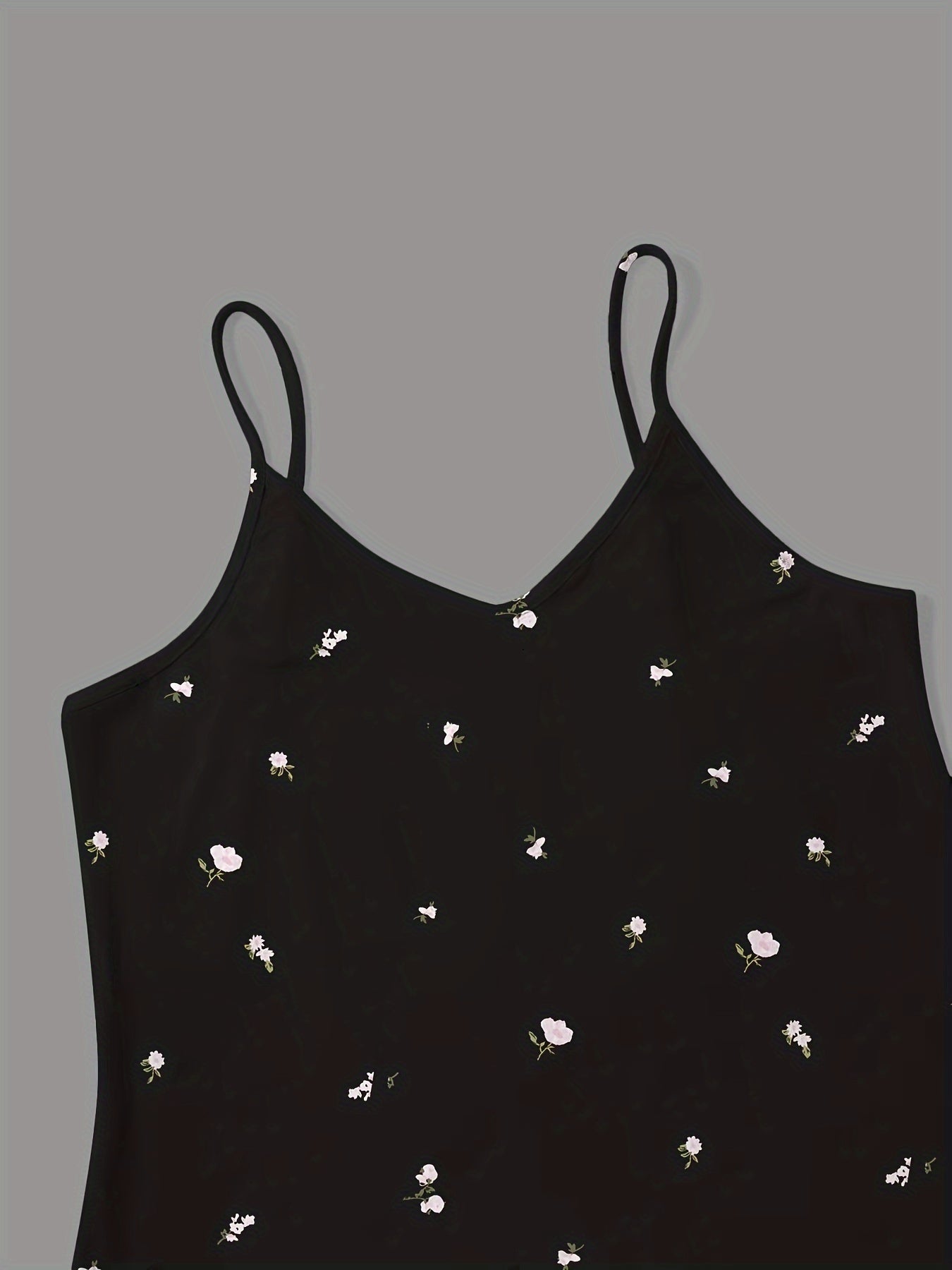 Women's Ditsy Floral Lounge Dress with V-Neck and Backless Design