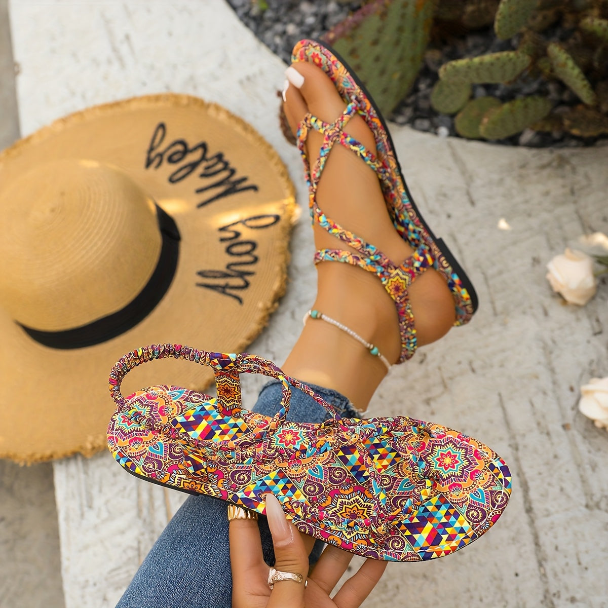 Women's Leather Flat Sandals Comfortable Summer Footwear