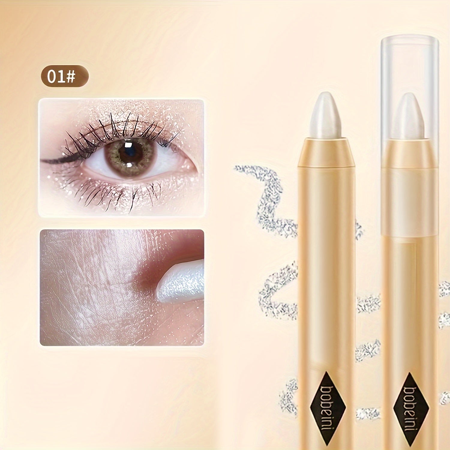 Женский глиттерный карандаш для теней для век с двойной стороной для контурирования и осветления макияжа