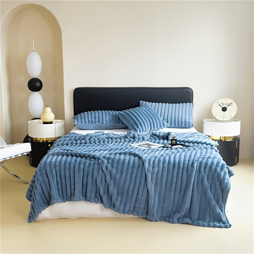 Manta de felpa de conejito suave para uso en cama acogedora, multicolor, 50x60 pulgadas