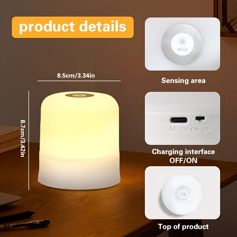 Rechargeable Touch LED Night Light with 16 Dimmable Colors and Adjustable Brightness