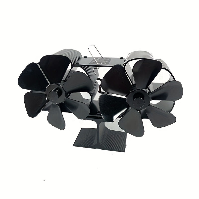Two-Headed Fireplace Fan with Thermo-Electric Technology, High Heat Resistance