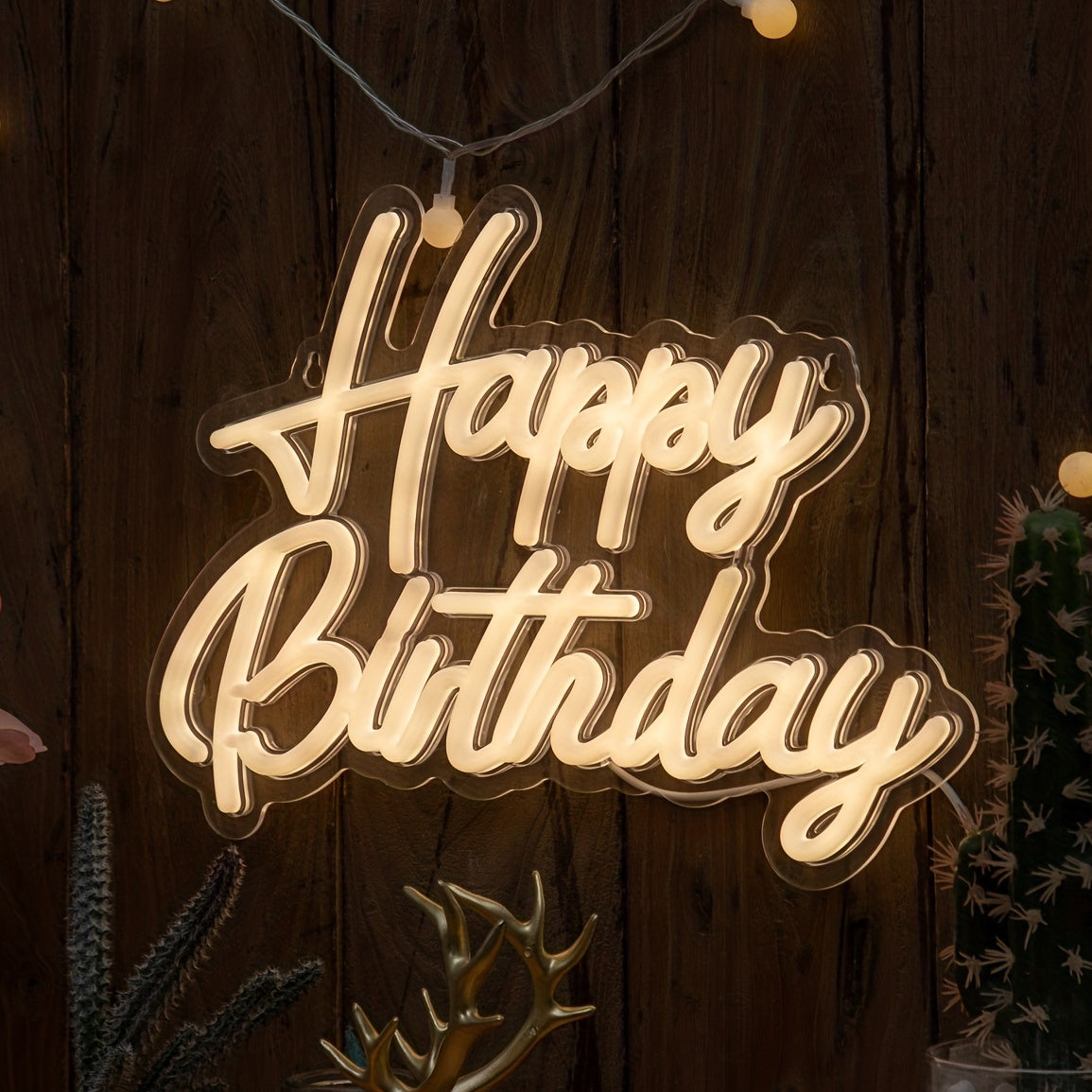 Neon Sign USB-Powered Wall Light for Birthday Party Decor
