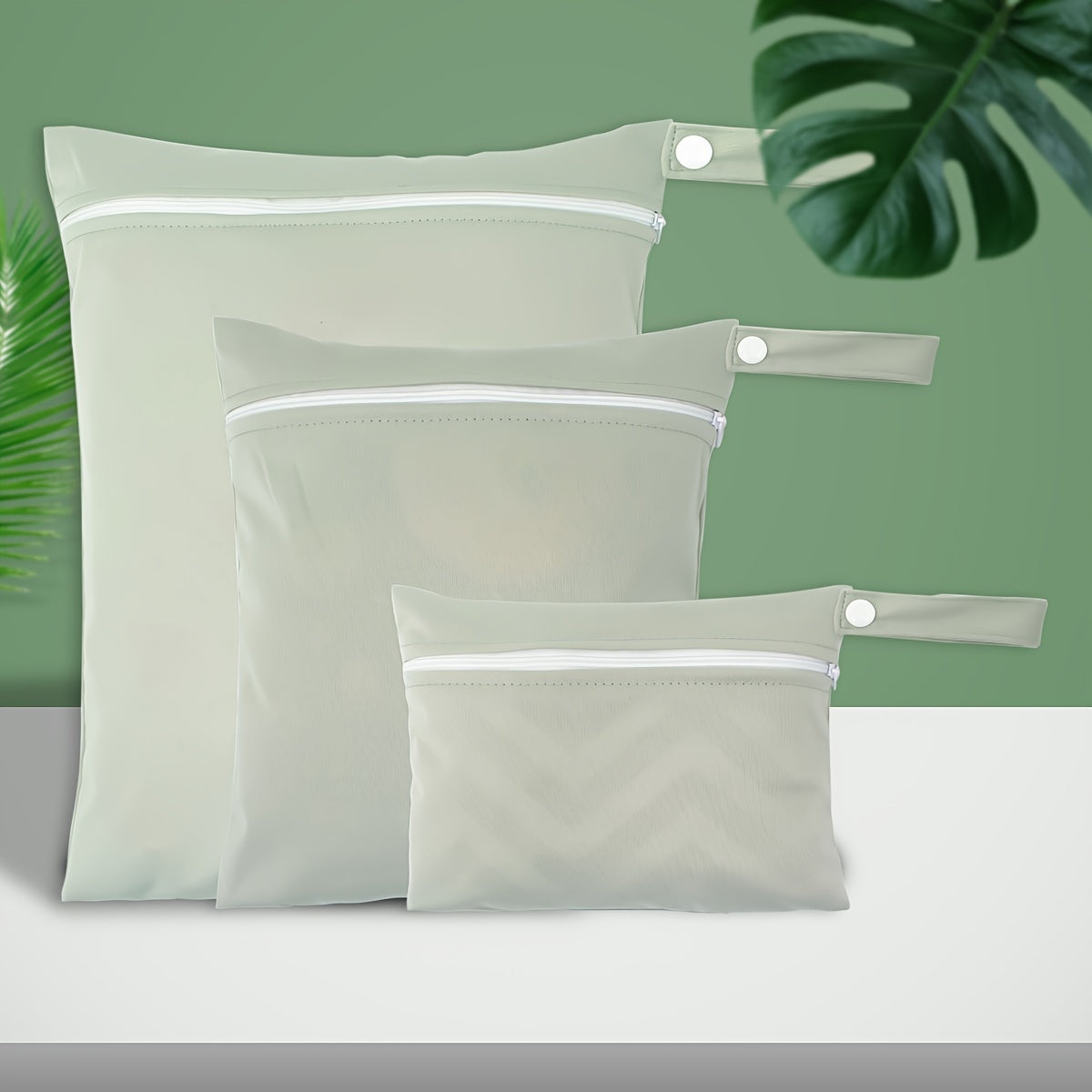 Set of 3 Reusable Washable Diaper Bags Polyester Travel Beach Pool Daycare Gym