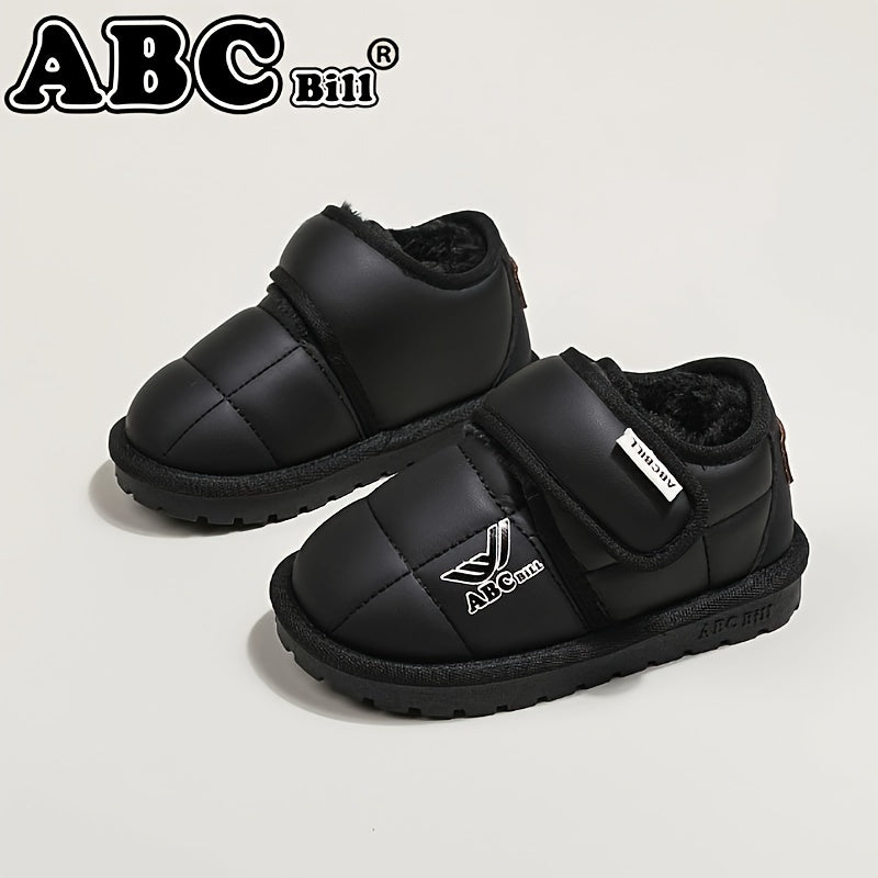 Kids Winter Snow Boots for Boys and Girls Low-Cut Fleece-Lined Casual Outdoor