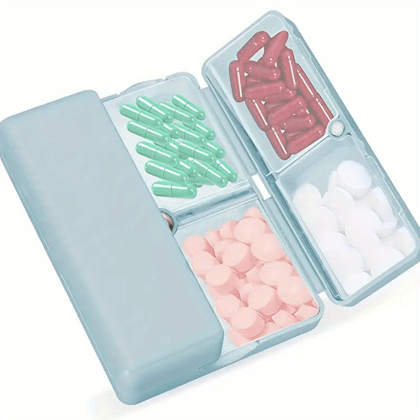 Weekly Pill Organizer for Travel 7-Compartment Medicine Vitamin Box