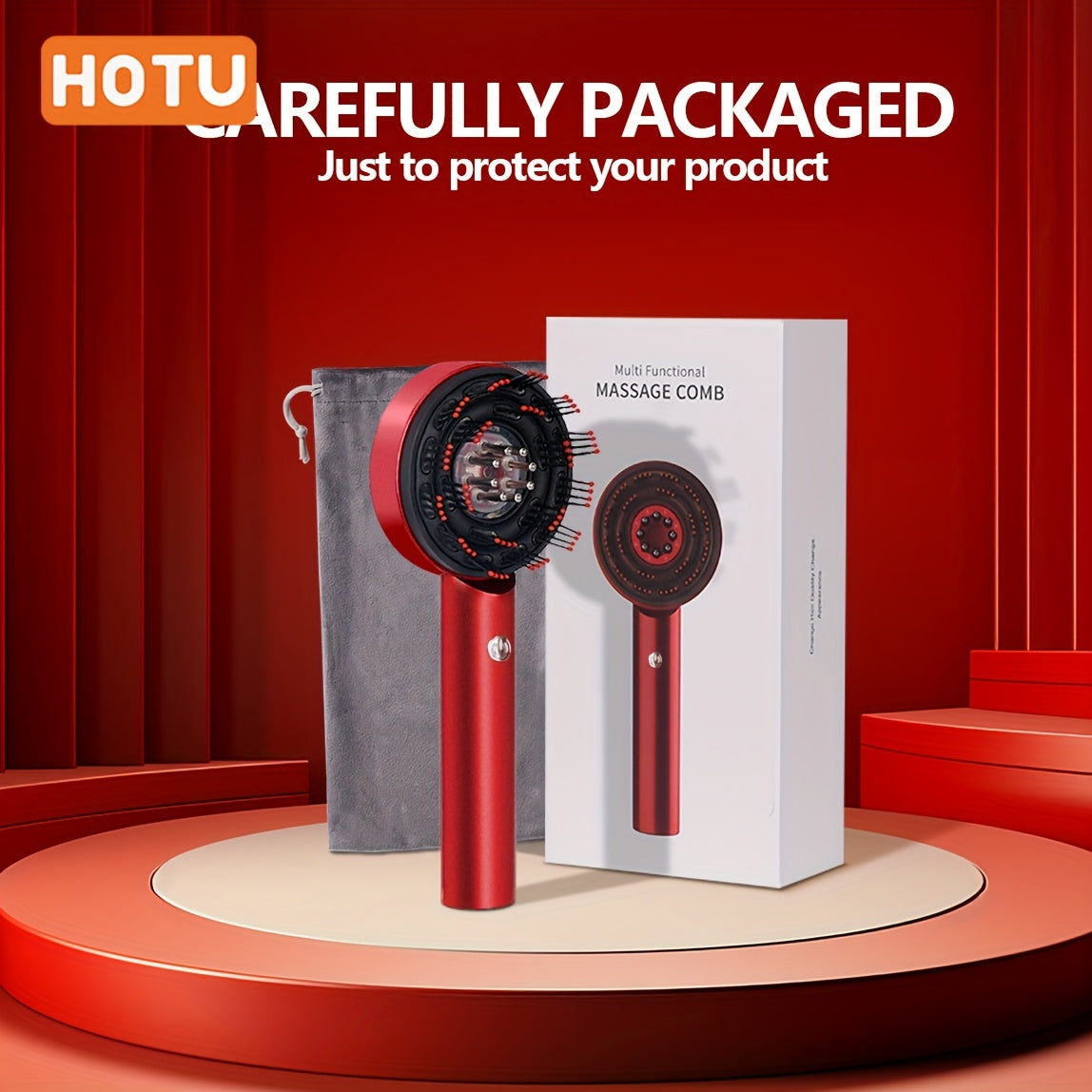 1 dona Elektrik Bosh Massajchi - USB orqali zaryadlanadigan va portativ Bosh Vibratsiya Tarag'i, Dam olish va Soch Parvarishi uchun, Yaxshilangan Shovqin Darajalari va Foydalanish Osonligi bilan