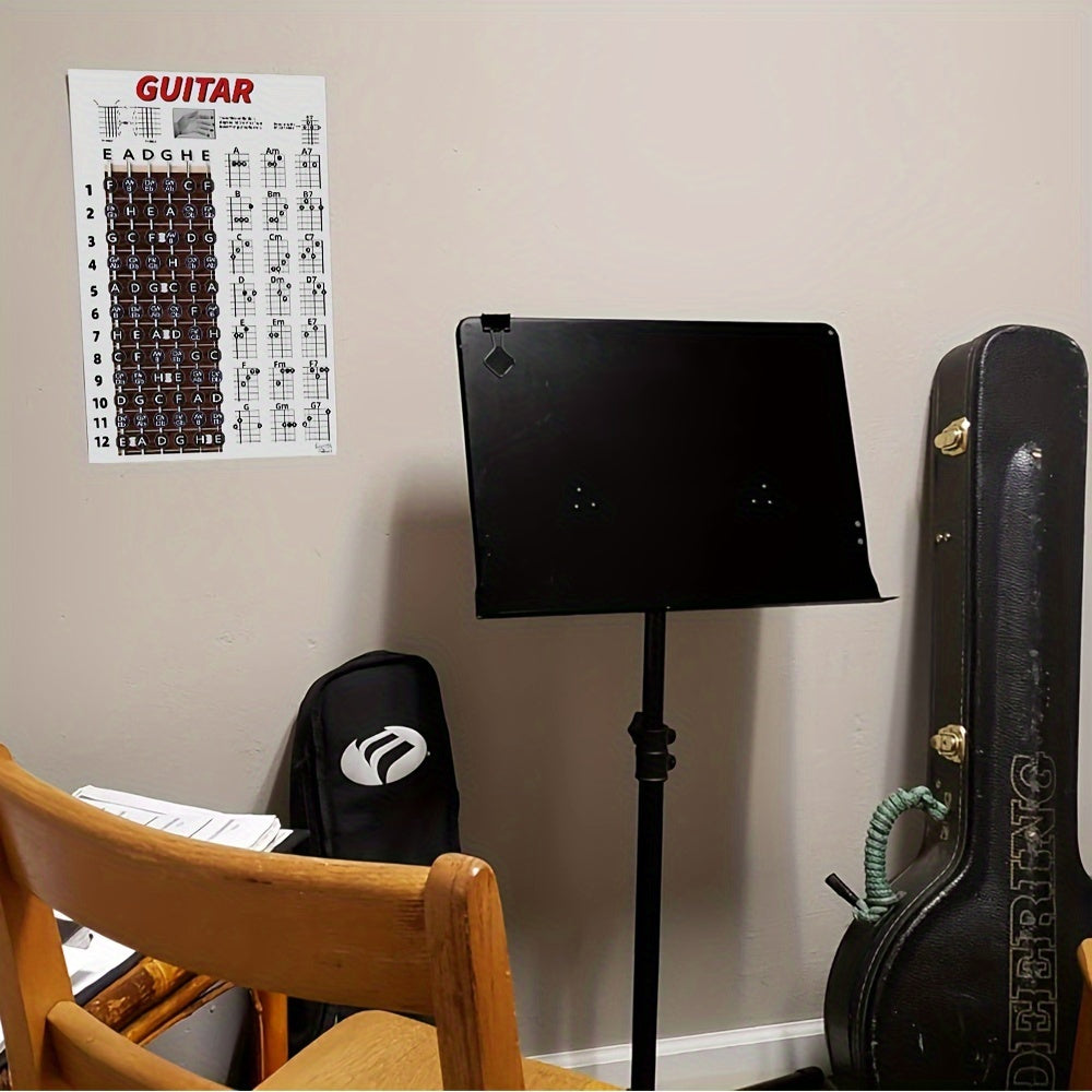 Guitar Fretboard Poster with Chord and Note Stickers for Beginners
