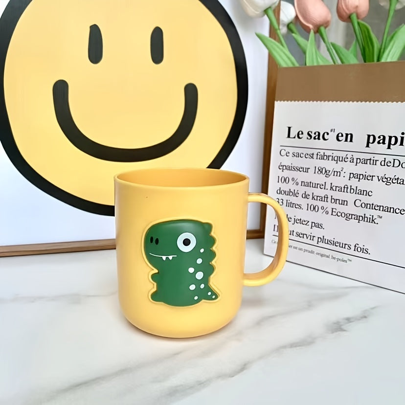 Dinosaur Cartoon Toothbrush Cup Made of Durable Plastic for Kids Bathroom