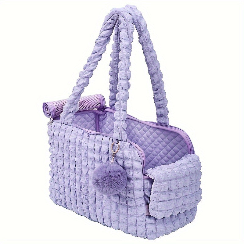 Small Dog Shoulder Bag Polyester Cloud Bubble Style Diagonal Carry