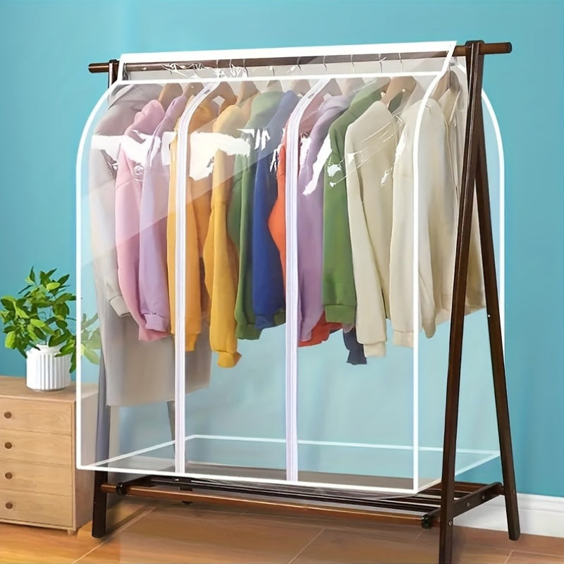 Bolsa transparente para polvo con cremallera, organizador de almacenamiento para ropa, armario, closet, dormitorio