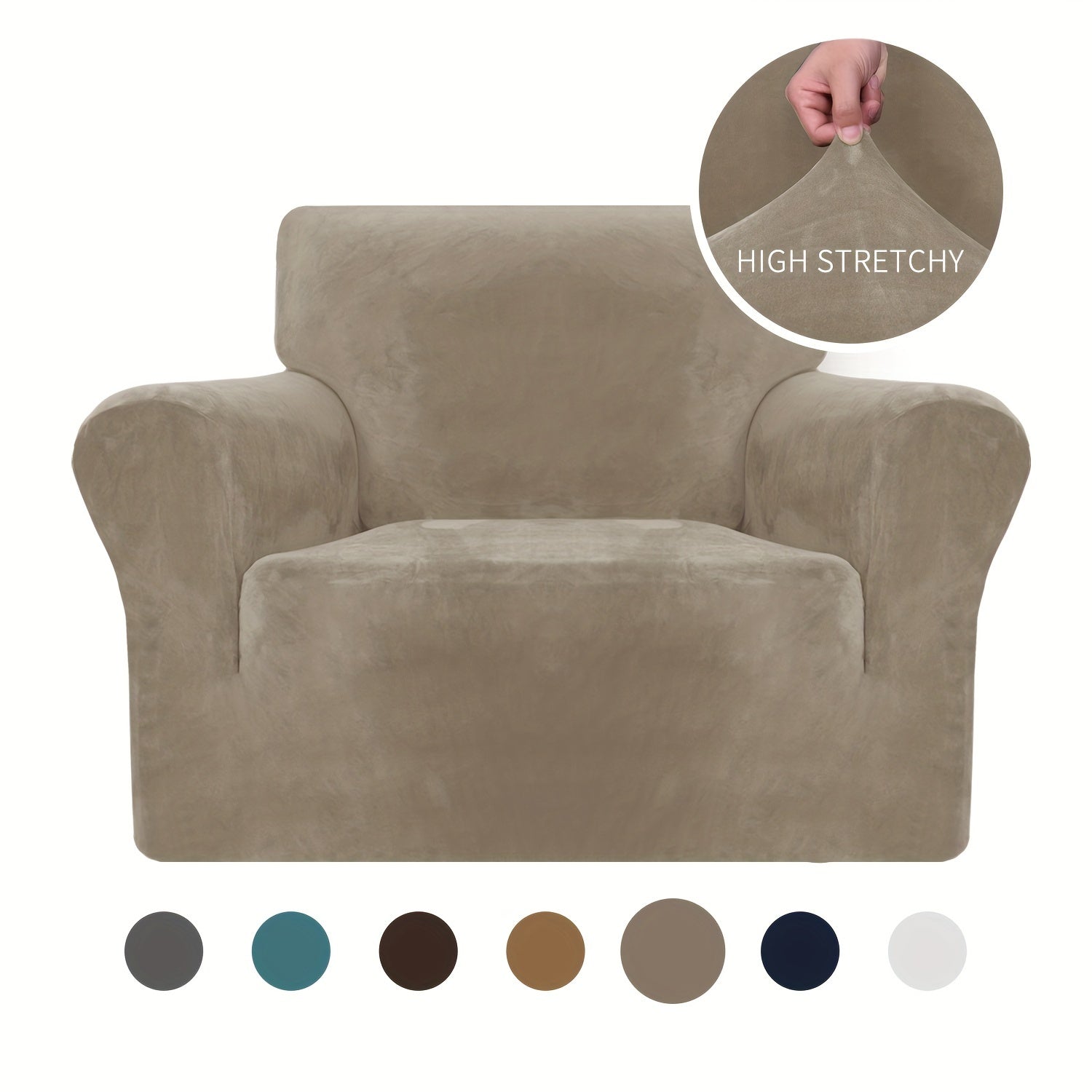 Velvet Sofa Cover Elastic Bottom All Seasons Pet Scratch Protection