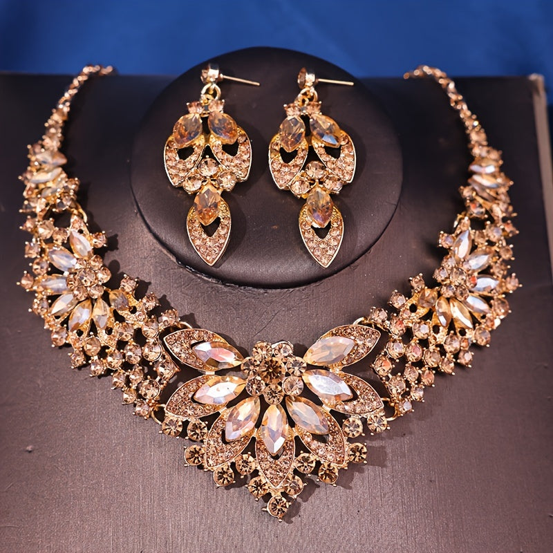 Vintage Jewelry Set with Rhinestone Accents for Dressy Occasions