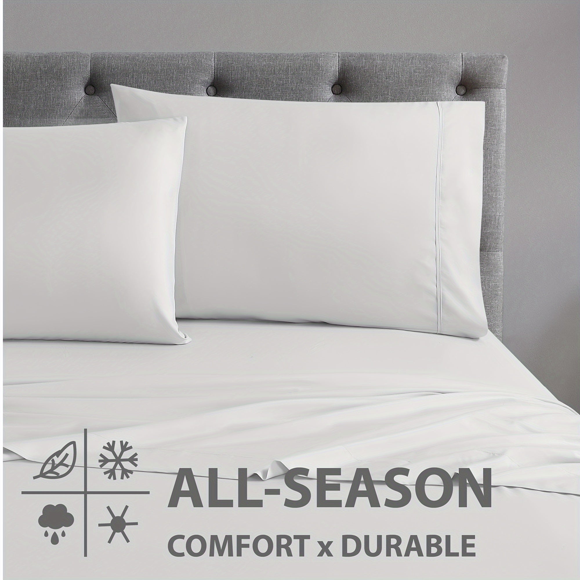 Комплект из 2 наволочек для подушек (ядро не включено), постельное белье из микрофибры на все сезоны - роскошно мягкое, гипоаллергенное, дышащее, легкое в уходе, не мнется, устойчивое к выцветанию и усадке