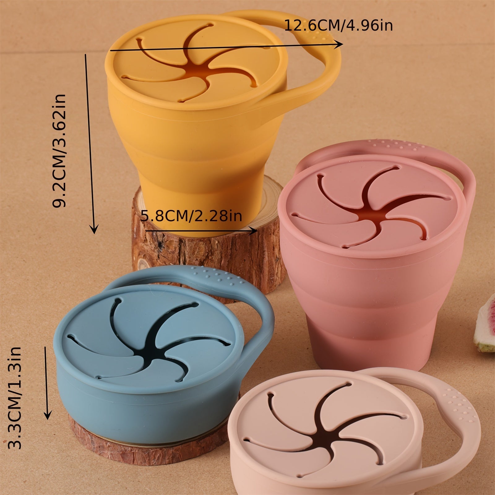 Kids Silicone Collapsible Cup with Snack Storage BPA-Free Durable Dishwasher Safe for Ages 0-3