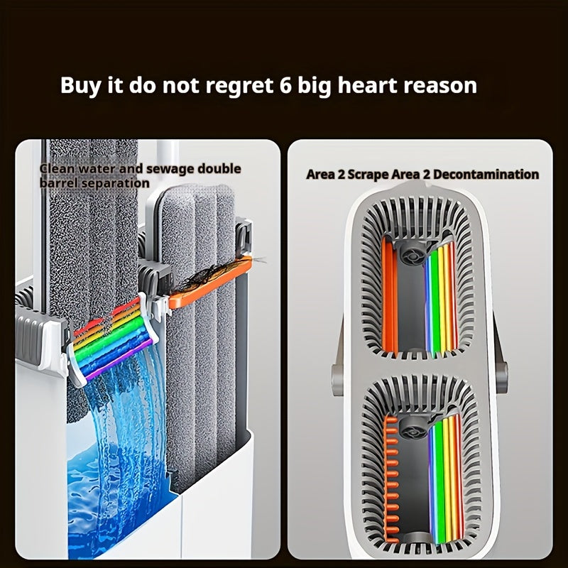 Yorqin toza uy uchun kerak bo'lgan hamma narsani bu to'plam bilan oling, unga 2 ta tekis mop, 4 ta mop mato va qulay kova kiradi. CP uslubi va kamalak rangli chizilgan dizayni bilan qo'lsiz yuvish flat mop tozalashni osonlashtiradi, uzun tutqich bilan esa