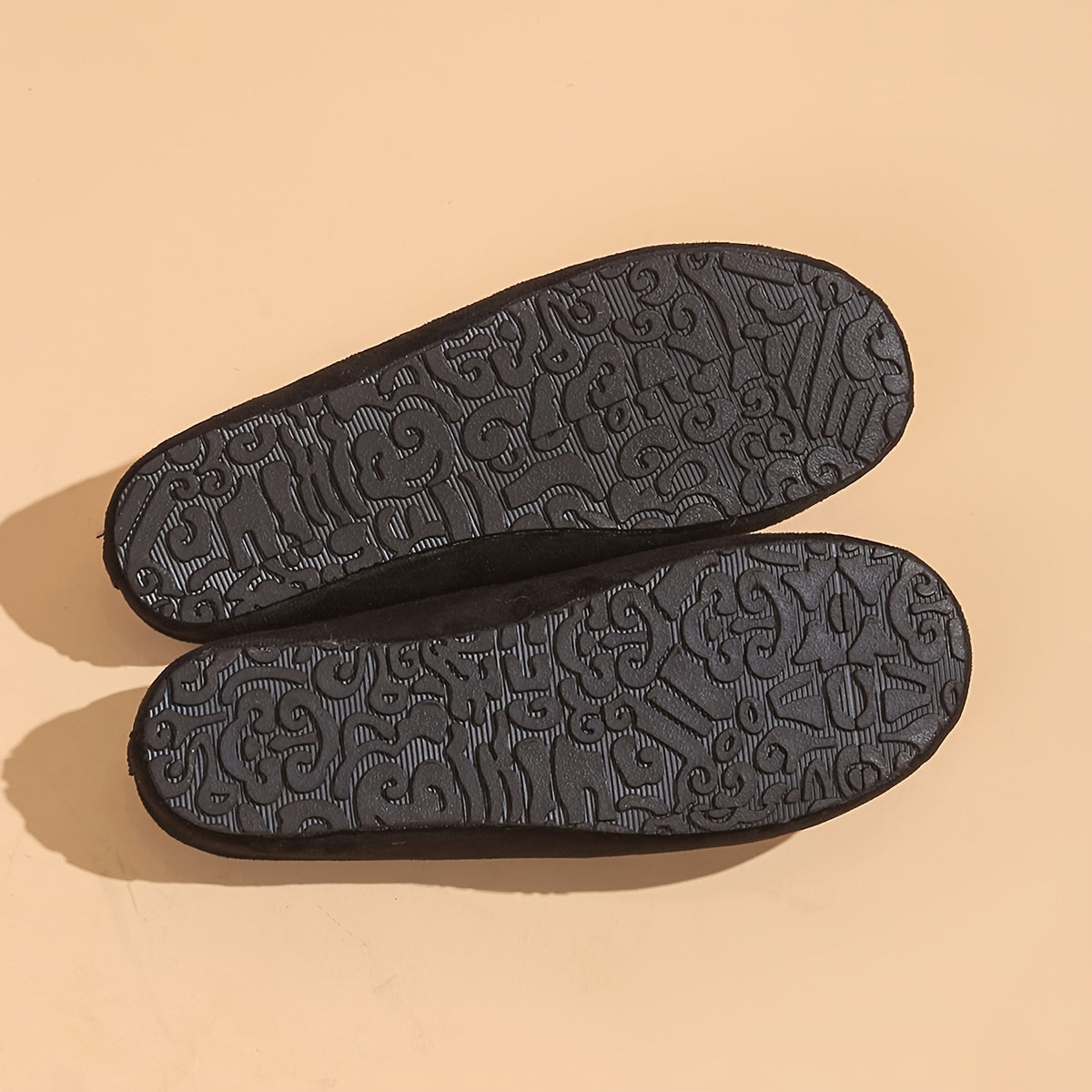 Women's Embroidered Floral Flannel Mules with Rubber Sole All-Season Flats