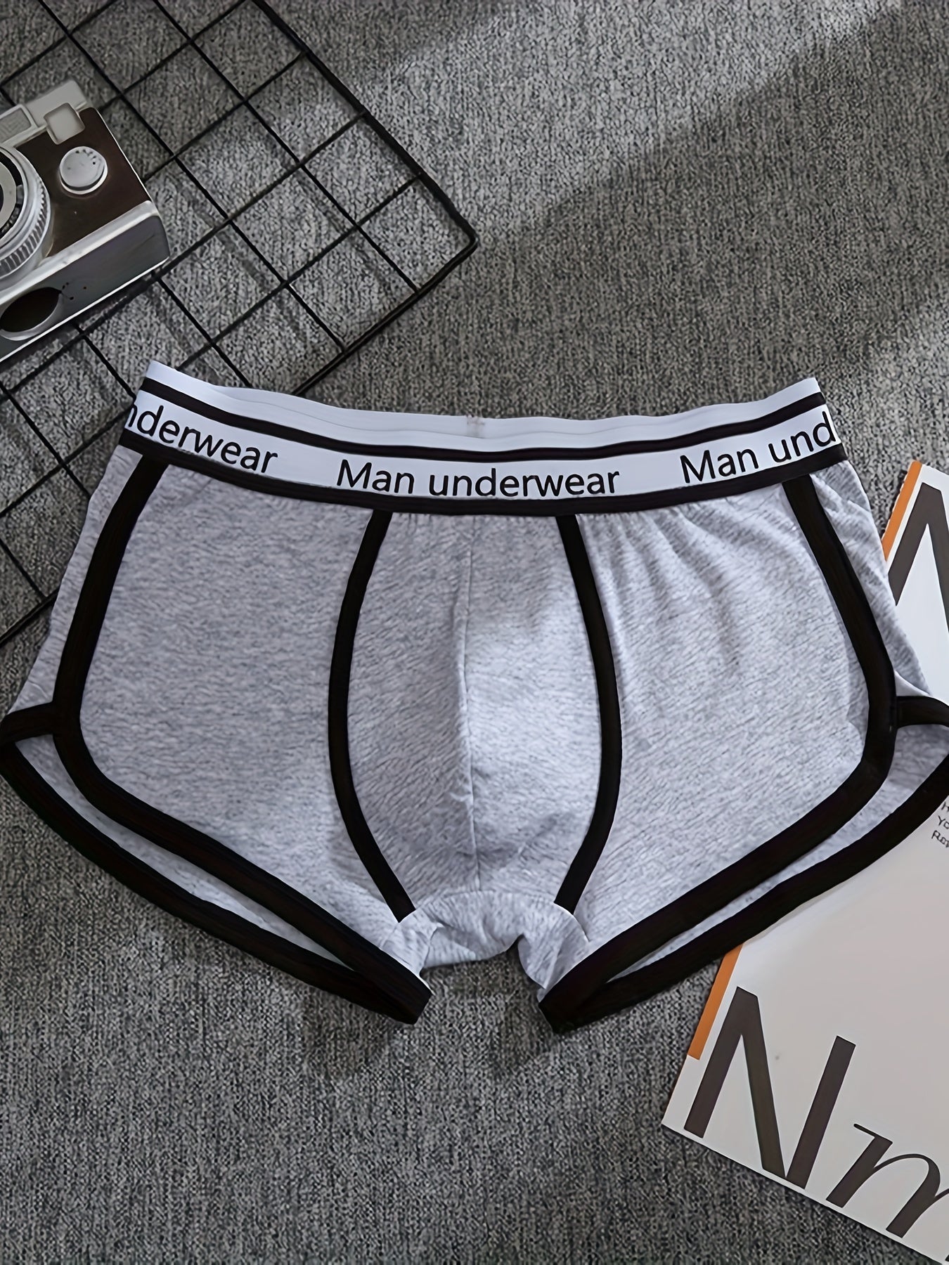 Men's Cotton Boxer Briefs 3-Pack Breathable Knit Shorties with Contrast Binding