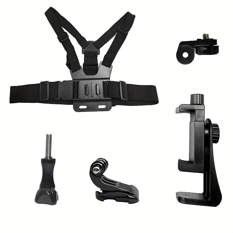 Chaleco con soporte para teléfono en el pecho para montar y disparar con dispositivo de perspectiva en primera persona