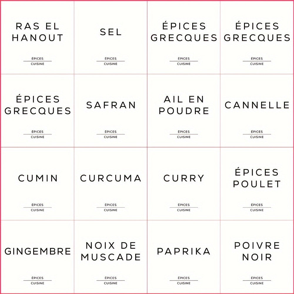 Set of 23 Waterproof Clear Kitchen Labels 2x2 Inches for Spices and Condiments