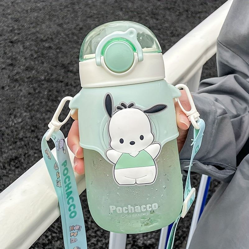 Portable Kuromi Water Bottle 690ml Plastic Straw Cup for Kids