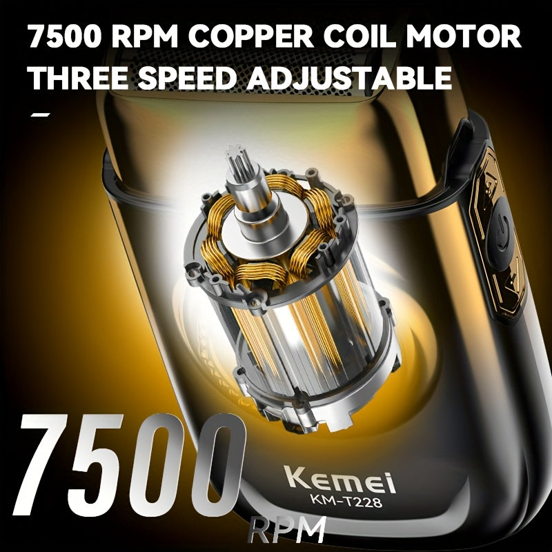 Reciprocating Shaver with Dual Blade Head LED Display USB Charging Stainless Steel 1400mAh Battery