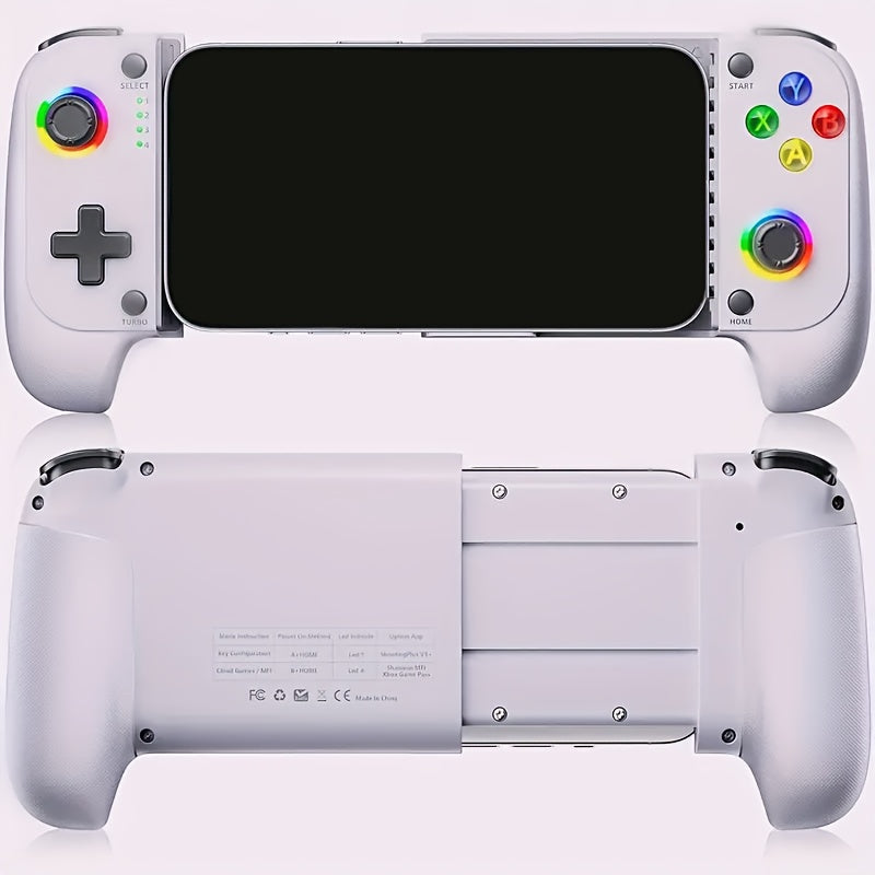 Wireless RGB Mobile Game Controller for Android iPhone Dual Hall Joysticks Streaming Remote Games Compatible with Xbox Game Pass and Apple Arcade