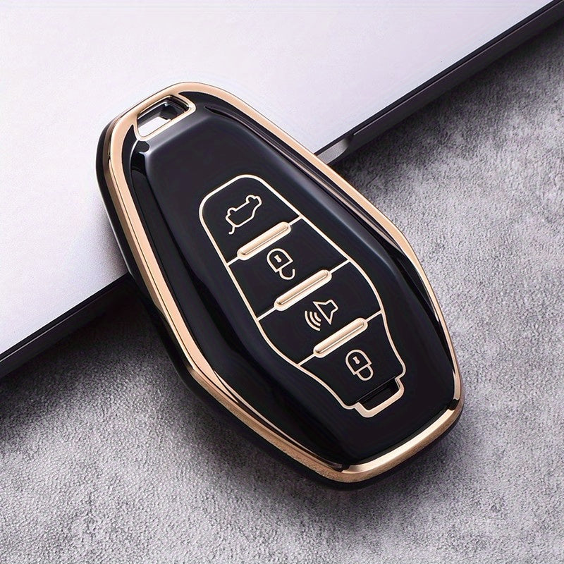 Soft TPU Key Fob Cover with Keychain for SUV Remote Control Protection