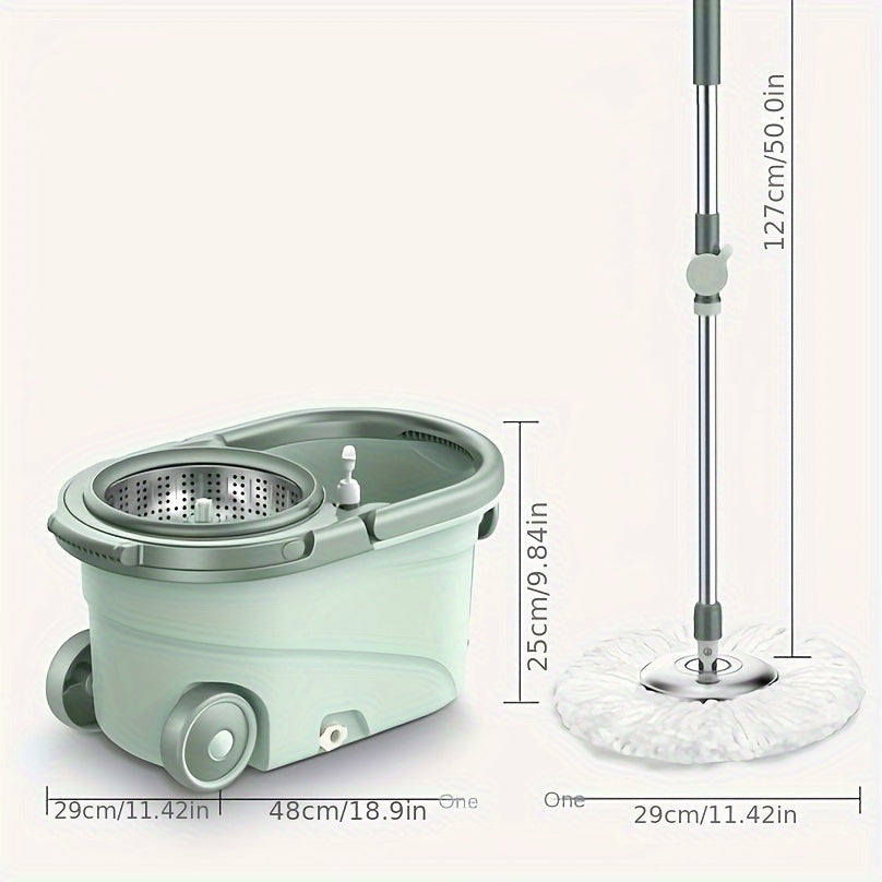 Stainless Steel Spin Mop and Bucket Set for Hardwood Tile Floors